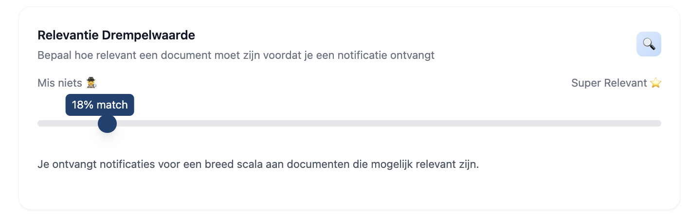 Relevantie percentage aanpassen