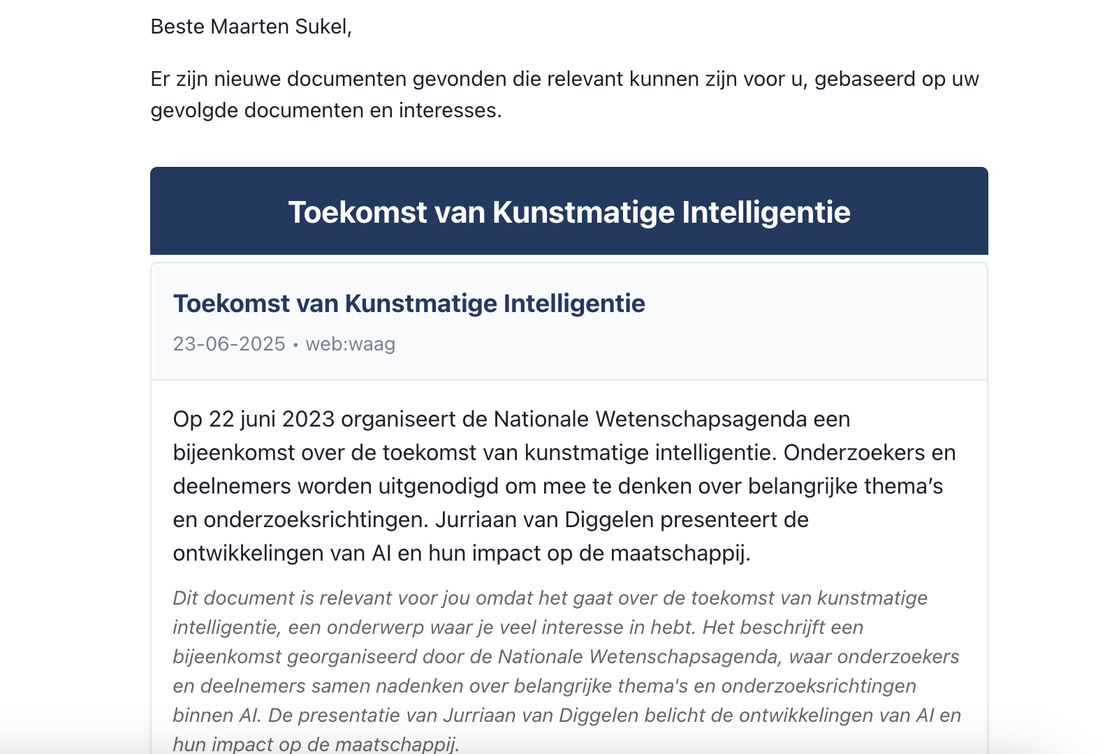 Realtime alerts screenshot