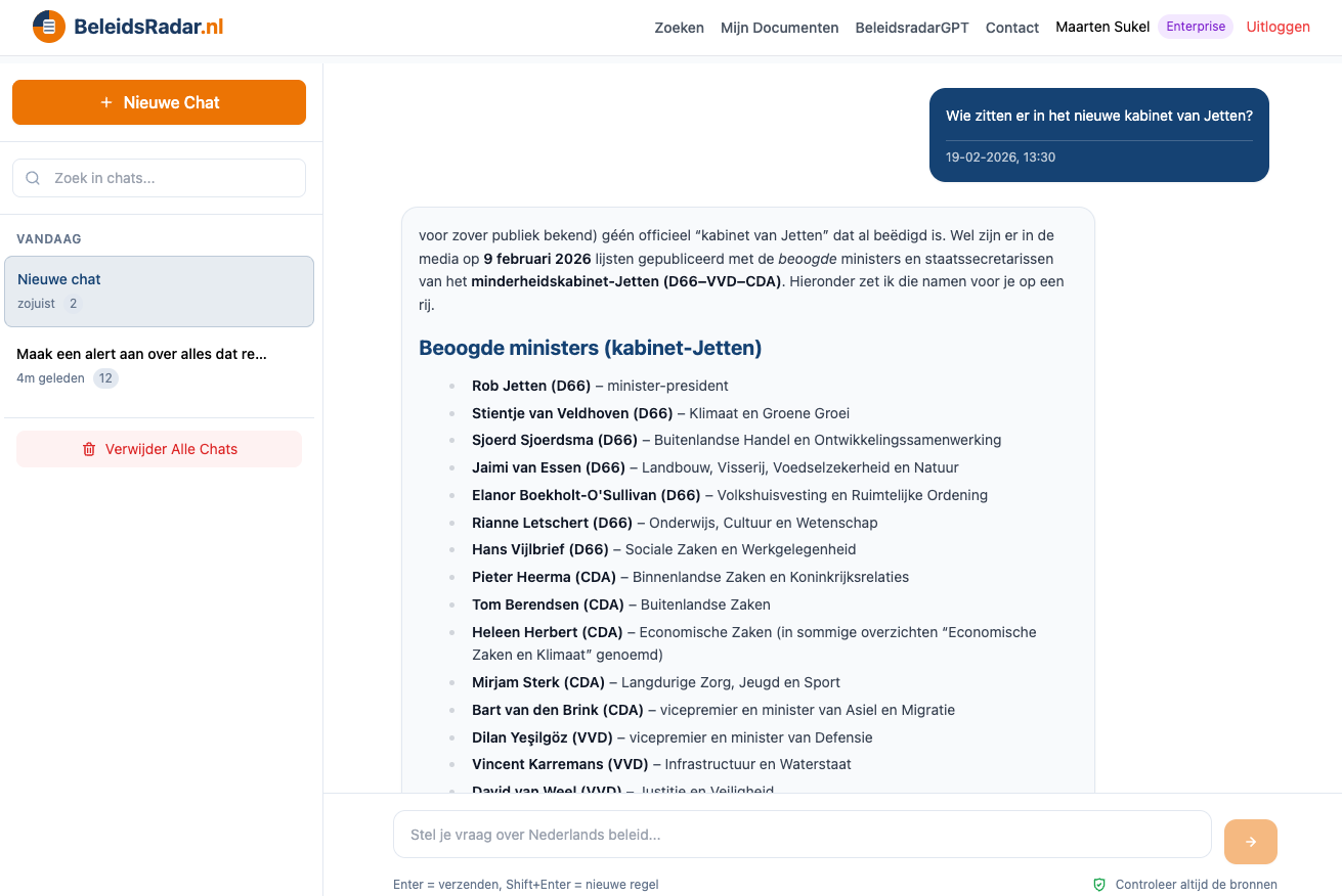 BeleidsradarGPT 2.0 intelligente beleidsanalist