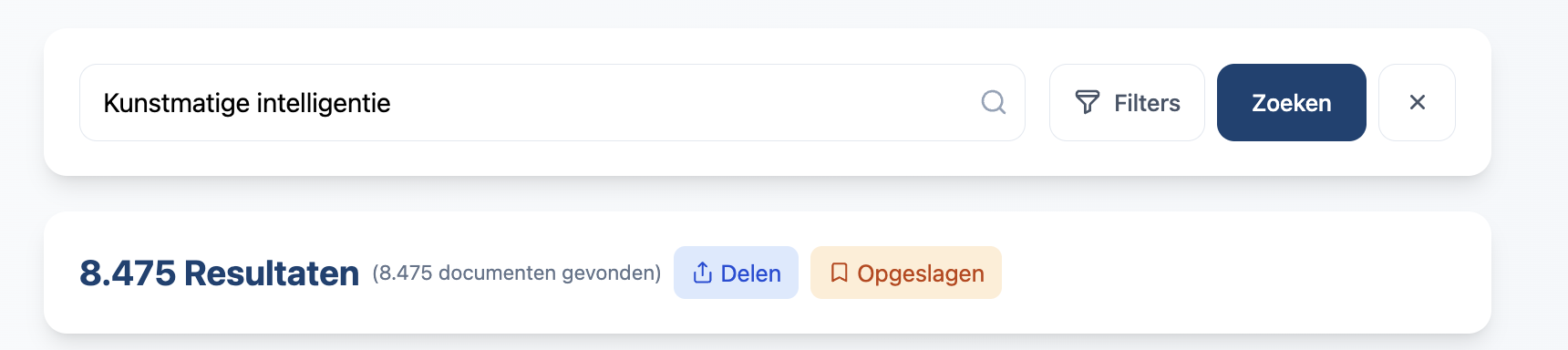 Zoekopdrachten opslaan in het zoekmenu